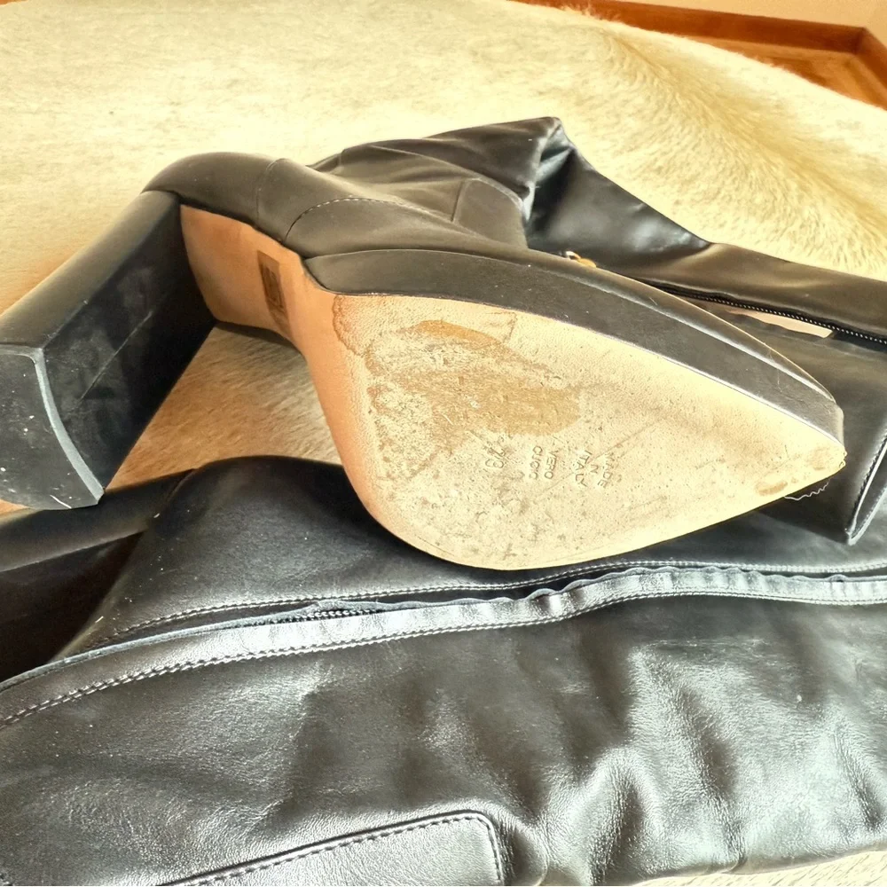 Elegant Itailan Black High Heel Boots - Picture 8 of 13